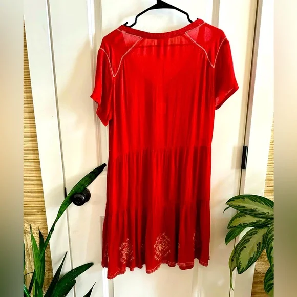 Knox Rose Burnt Orange Embroidered Mini Dress - Picture 4 of 6